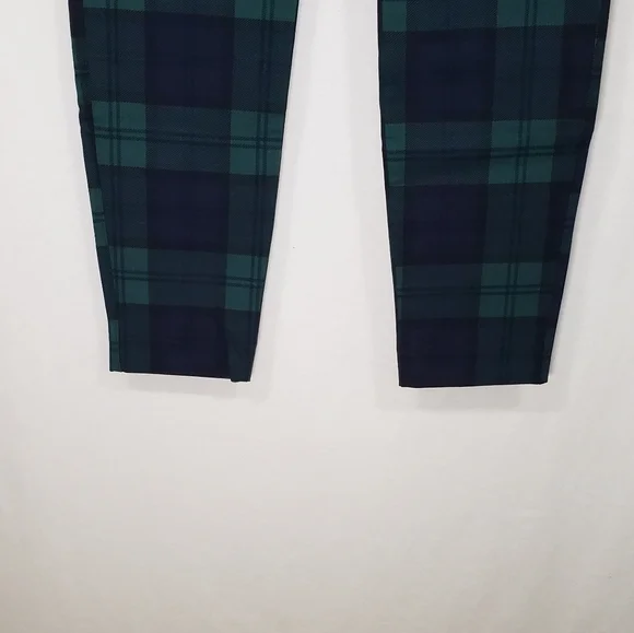 Old Navy NWT Green Plaid High-Rise Pixie Pants Women's Size 8  Never Fade - Picture 5 of 9
